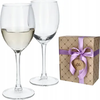Sklenice Skleničky na bílé víno Lile k výročí svatby nevěsty a ženicha, bezbarvé, 245ml, 2 ks