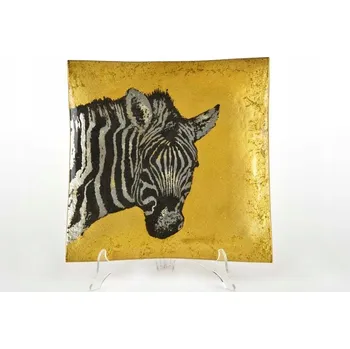 Talíř Dekorativní talíř 3932A žlutý - zebra - krásný