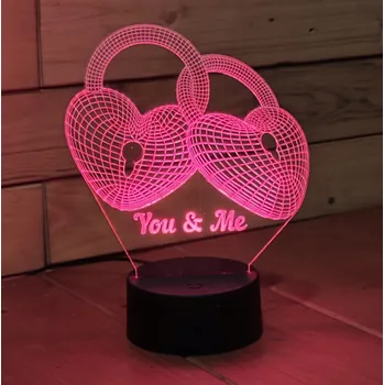 Lampička LED Lampa Srdce v Dlaních Miluji Tě Dálkový Ovladač Jméno s Věnováním