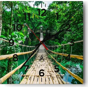 Hodiny Nástěnné hodiny do obýváku 40x40 Krajina Bezhluczne Skleněné hodiny Tiché