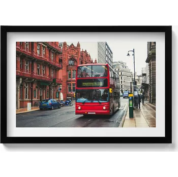 Obraz Nástěnný obraz v černém rámu Autobus v Birminghamu Velká Británie 60x40 cm