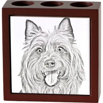 Australský teriér, Aussie - stojan na tužky s motivem psa, organizér na stůl