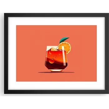 Obraz Obraz plakát v černém rámu do obýváku 40x30 koktejl foto plakáty na zeď