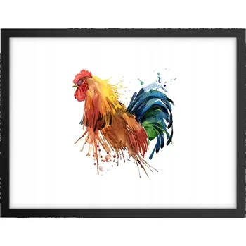 Obraz Obraz plakát v černém rámu do obýváku 40x30 kohout foto plakáty na zeď