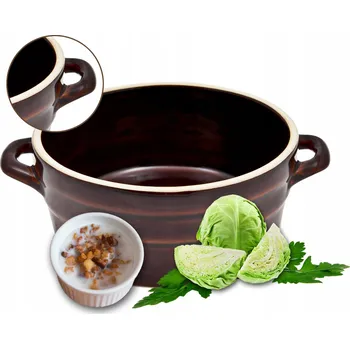 Hrnec Keramický hrnec, kameninový sud na sádlo, k nakládání keramiky 1L 16 x 7 cm