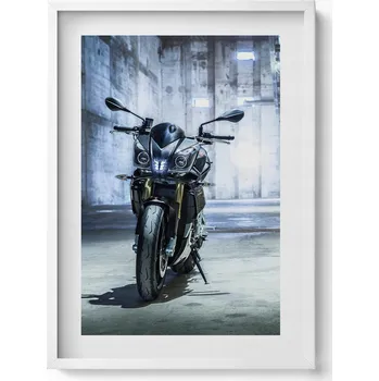 Obraz Nástěnný obraz dekorace interiéru Motocykl v betonové uličce města 50x70 cm