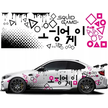 Samolepicí dekorace na vozidlo SAMOLEPKY na Auto MOTIV SQUID GAME 2x 94x282cm
