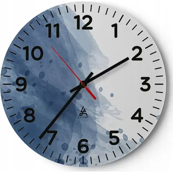 Hodiny Kuchyňské nástěnné hodiny 30x30 Abstrakce Moderní skleněné hodiny Tiché