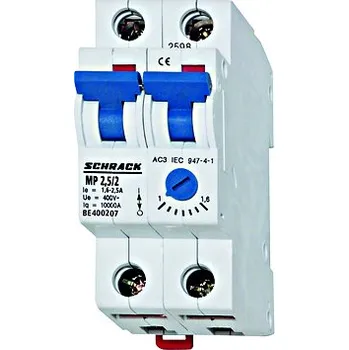 Jistič Motorový spouštěč MP Schrack BE400207, 2P, 1,6-2,5A