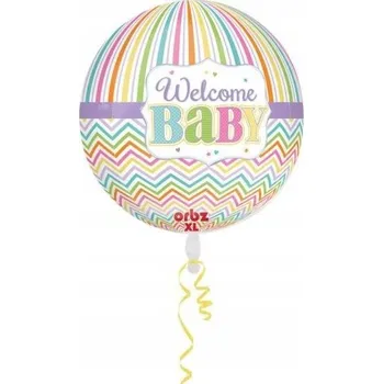 Balónek FÓLIOVÝ BALÓNEK KOULE KULATÝ 40 cm WELCOME BABY