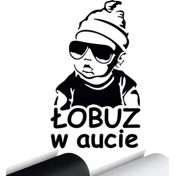 Samolepicí dekorace na vozidlo NÁLEPKA na auto na okno Dítě v autě ZLOBIVEC V AUTĚ 15x9