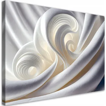 Obraz OBRAZ DO OBÝVACÍHO POKOJE Bílá abstrakce 3D NA PLÁTNĚ 60x40