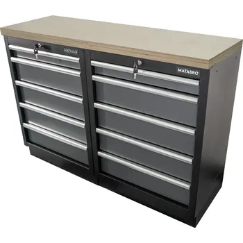 Dílenský stůl Matabro AKČNÍ SET Dílenské skříňky MB-TGC1305 s dřevěnou pracovní deskou MB-TGW53