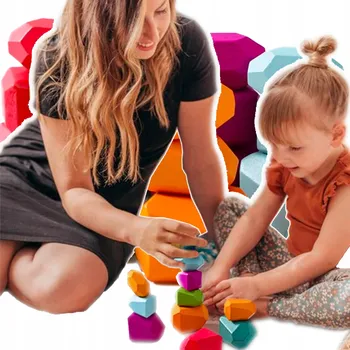 ostatní stavebnice Stavebnice Montessori dřevěné kostky 21 dílů