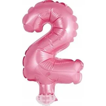Balónek Fóliový balónek Godan číslice 2, 13 cm, růžový