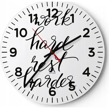 Hodiny Kuchyňské nástěnné hodiny 30x30 Typografie Moderní skleněné hodiny Tiché