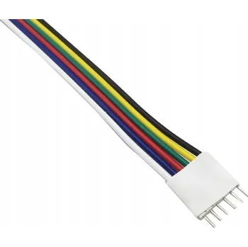 Příslušenství pro LED osvětlení Konektor pro LED pásek RGBCCT 6-PIN samec s 6-žilovým kabelem 15 cm