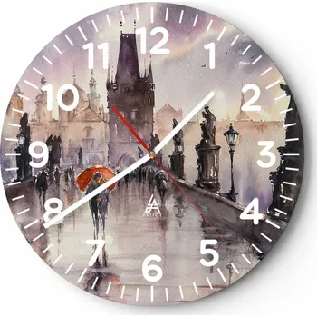 Hodiny Kuchyňské nástěnné hodiny 30x30 Most Moderní skleněné hodiny do obýváku Tiché