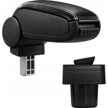 Loketní opěrka PROTEC Loketní opěrka Suzuki Swift, černá syntetická kůže, bílé prošívání (od roku 2005)