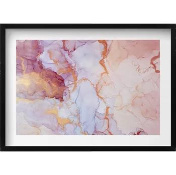 Obraz Nástěnný dekorativní obraz v černém rámu s grafikou Růžový mramor 70x50 cm