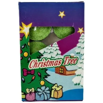 Svíčka Čajová svíčka parafinová VÁNOČNÍ STROMEČEK VÁNOČNÍ SUŠENKA Adpal 6 ks