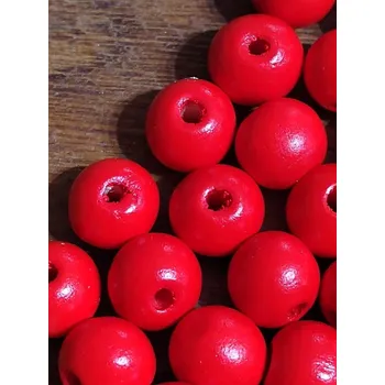 Korálek Dřevěné korálky Ø10 mm 20 g červená