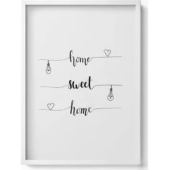 Obraz Nástěnný obraz v bílém rámu Nápis do bytu home sweet home 50x70 cm