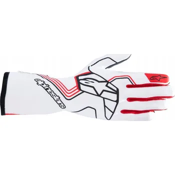 Moto rukavice Rukavice Alpinestars Tech 1 Race v4 FIA, bílá/červená, vel XL