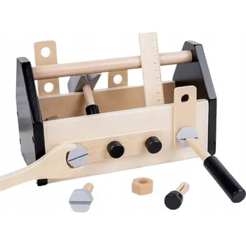 Dřevěná hračka Dřevěná Bedna s Nářadím pro Děti Kutilská Sada Příslušenství