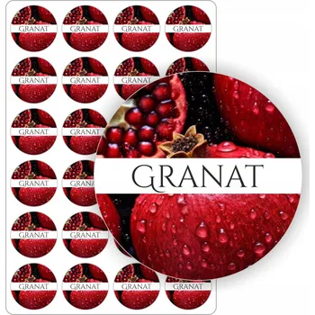 samolepka Voděodolné samolepky etikety na sklenice džusy šťávy Arch nálepek GRANÁT
