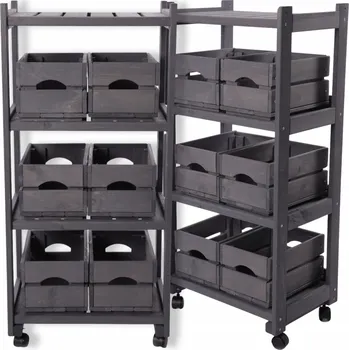 Dílenský regál Dřevěný skladový regál Wamar-Sosenka 102 x 48 x 34 cm, max. nosnost 10 kg na polici