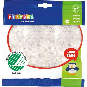 Dětské navlékací korálky Nažehlovací korálky DIY BÍLÉ 6000 ks Ø 5 mm 2456287