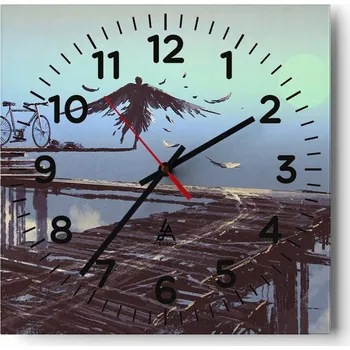 Hodiny Nástěnné hodiny do obýváku 40x40 Abstrakce Tiché hodiny Skleněné hodiny Bez hlučnosti