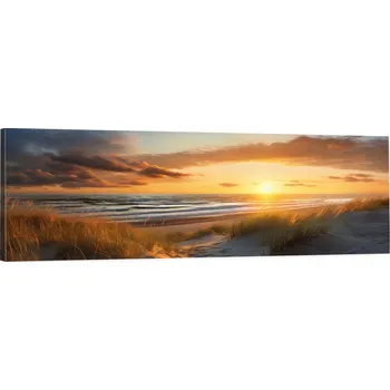 Obraz OBRAZ do obýváku nástěnný PANORAMA pláže příroda boho západ slunce moře 90x30