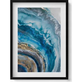 Obraz Dekorativní nástěnný obraz do pokoje Modrá abstrakce mramoru 50x70 cm