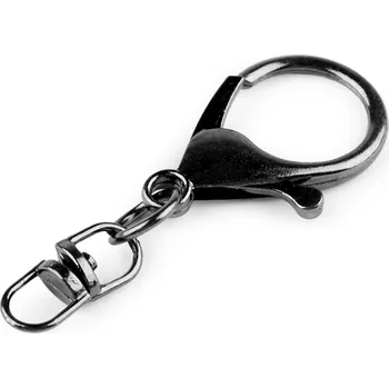 Kovová karabinka otočná 24x55 mm Varianta: 3 nikl černý, Balení: 2 ks