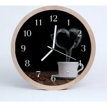 Hodiny Dřevěné nástěnné hodiny kulatý orchidej průměr 30 cm