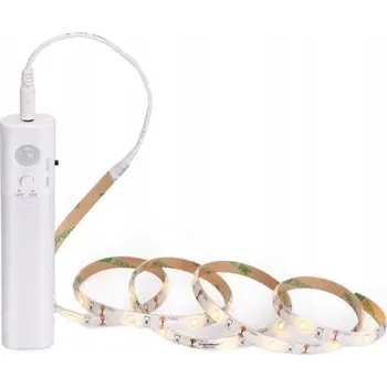 LED osvětlení LED pásek s PIR čidlem pohybu na baterie, 1 m, teplá bílá
