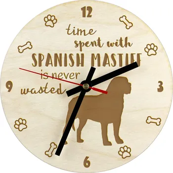 Hodiny Španělský mastif - hodiny se psem, dřevěné hodiny, nástěnné hodiny pro milovníky