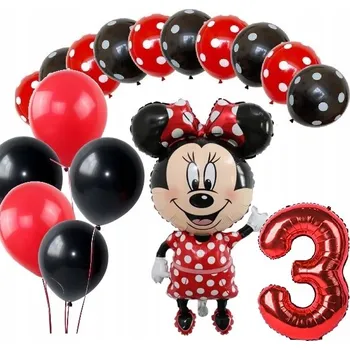 Balónek BALÓNKY sada narozeniny 3 roky MYŠKA MINI MINNIE