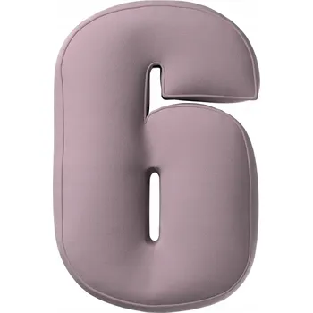 Polštář YellowTipi Polštář Číslice 6 tlumená růžová