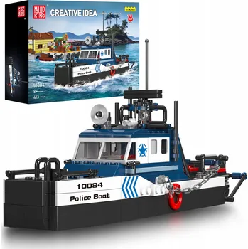 ostatní stavebnice MOULD KING 10084 Stavebnice Stavebnice – Policejní Loď / loď, 413 dílků