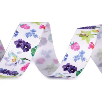 Stuha Stuha květy šíře 25 mm Varianta: 3 multikolor, Balení: 22.5 m