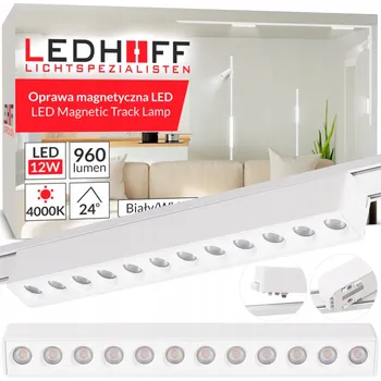 LED reflektor do magnetické lišty 12W bodový BÍLÝ 4000K
