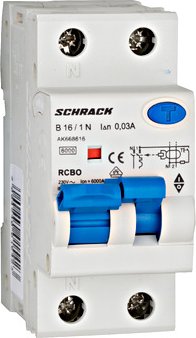 SCHRACK Jistič s proudovým chráničem AMPARO 6kA, 1+N, B16A, 30 mA, A