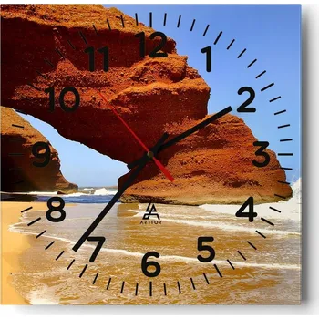 Hodiny Kuchyňské nástěnné hodiny 30x30 Krajina Skleněné hodiny do obýváku Moderní Tiché