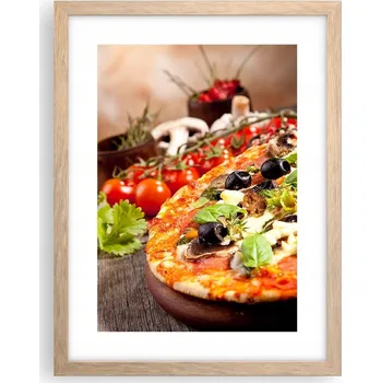 Obraz Obraz plakát v rámu světlý dub do obýváku 30x40 gastronomie na zeď