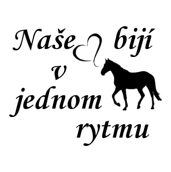 Nášivka Nažehlovací nápis naše srdce s koněm Vzor: 2, Barva potisku: tmavě šedá