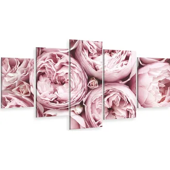 Obraz PĚTIDÍLNÝ TRYPTYCH NA ZEĎ pivoňka růžová květina květiny