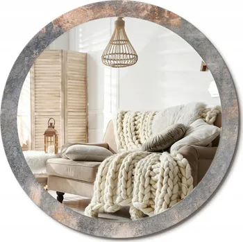 Zrcadlo Zrcadlo s potiskem do koupelny obývacího pokoje Vintage beton Velké fi 100 cm